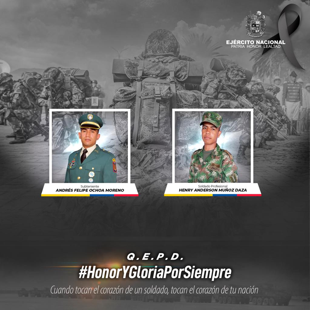 Dos militares perdieron la vida en combates con las disidencias de las Farc