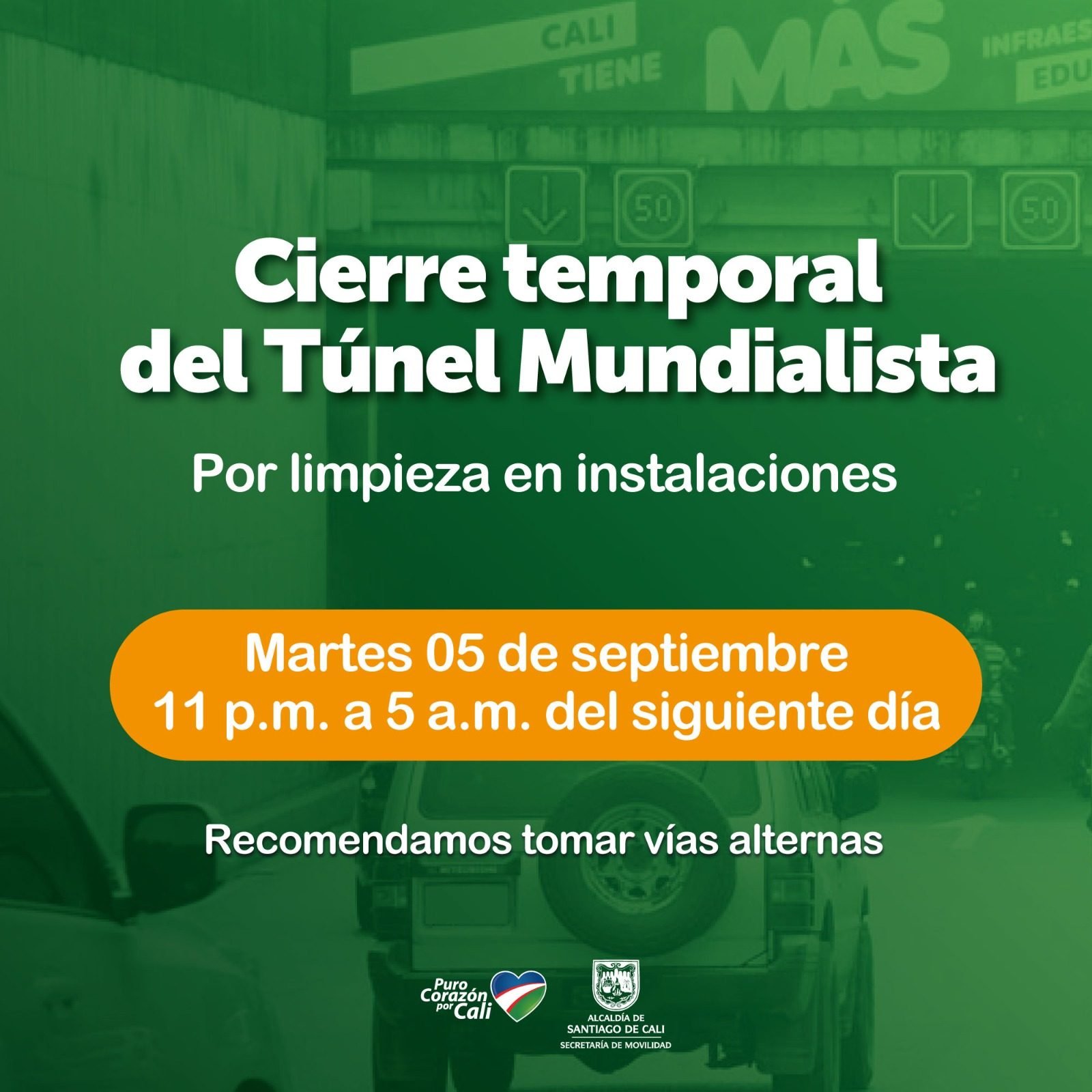 Fuerte accidente en túnel mundialista