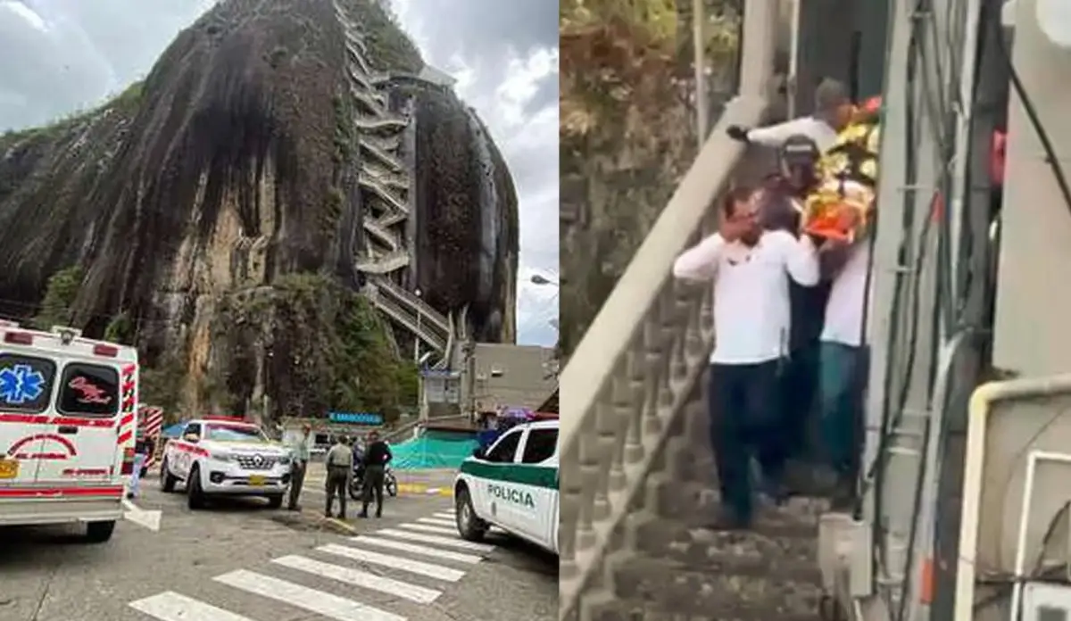 ⁠Turista muere por un infarto cuando subía la Piedra de El Peñol