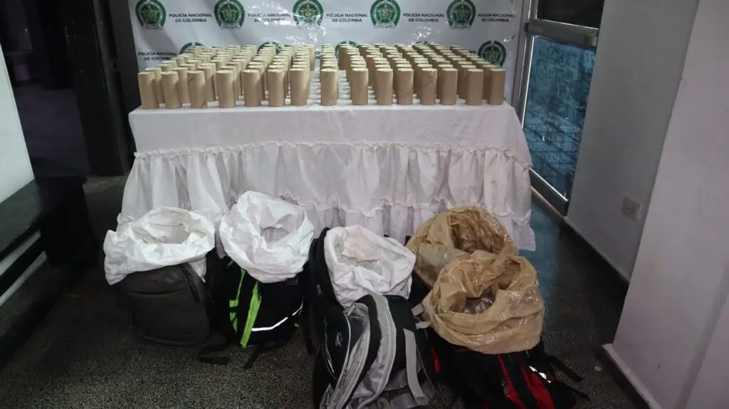 Incautan 67,5 kilos de pentolita en el Terminal de Cali y evitan posible atentado. Foto: Policía Metropolitana de Cali