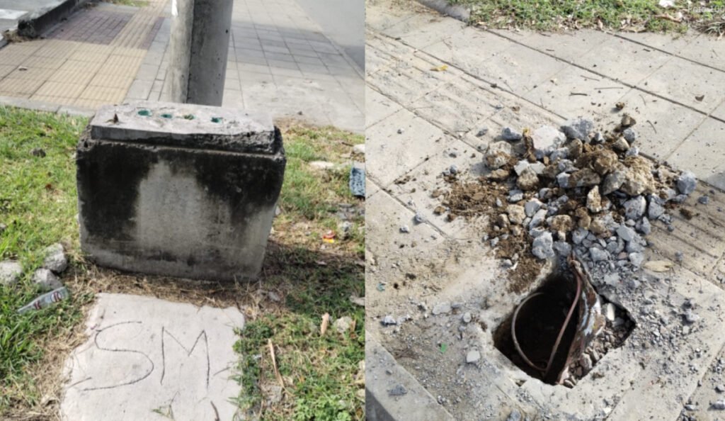 Hurto a semáforos en Cali. Foto: Secretaría de Movilidad de Cali