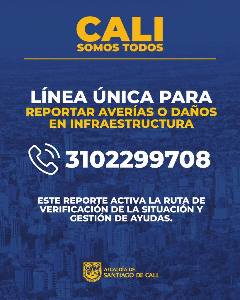 Alcaldía de Cali aclaró que esta es la única línea para reportar daños tras el terremoto. Foto: CW+