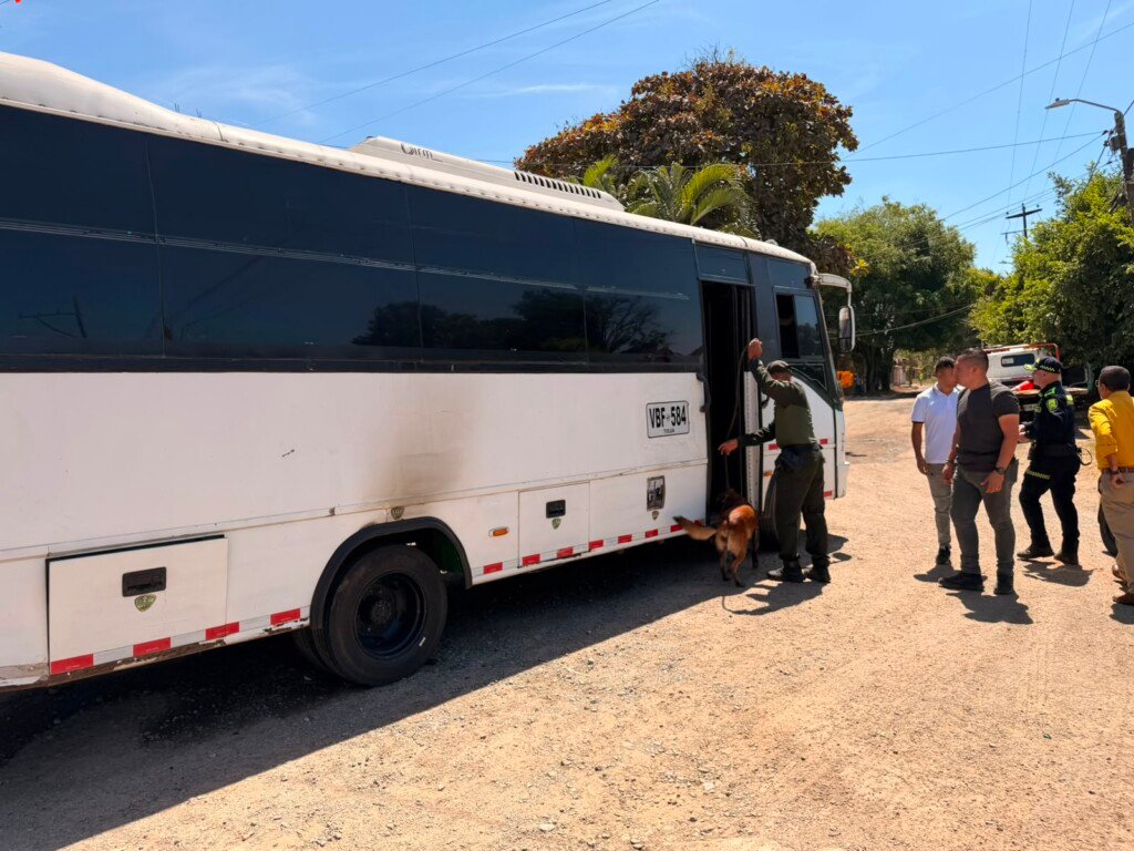 Este era el bus en el que transportaban el cargamento de marihuana. Foto: Mecal