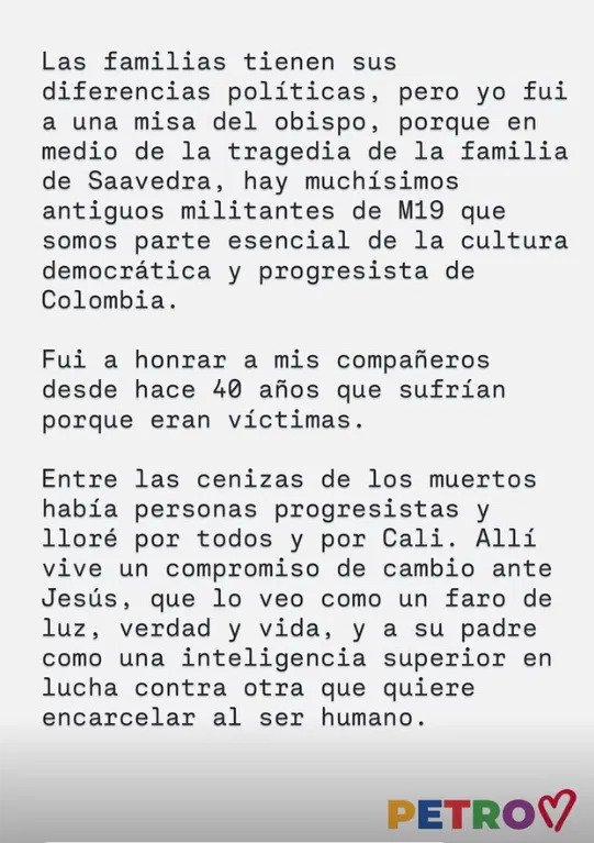 Respuesta de Petro al escándalo