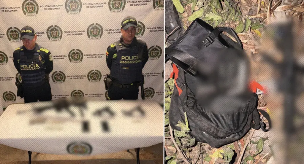 Incautan fusil y pistolas tras homicidio en una finca de Vijes, Valle del Cauca. Foto: Policía